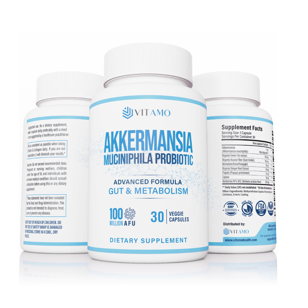 Vitamo Akkermansia Muciniphila Probiotic Supplement  for Weight Loss Support - Metabolic & Digestive Health