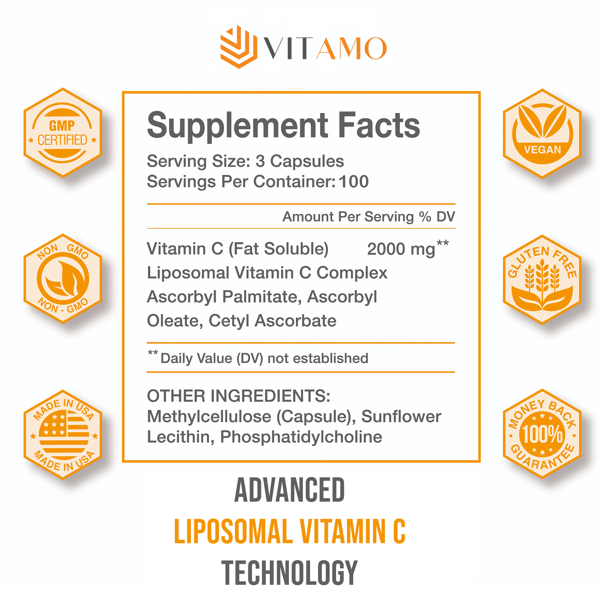 Liposomal Vitamin C 2000mg - 100 days supply